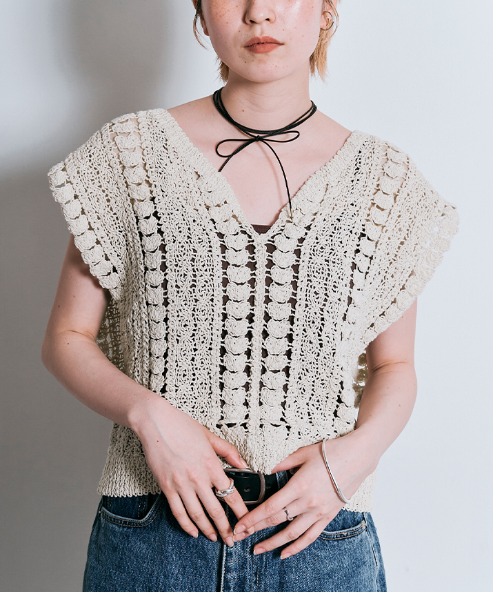 XXIV ACTIVE トップ　レギンス　セット　クロシェット　crochet Crochet Top - Queens N' Lettos
