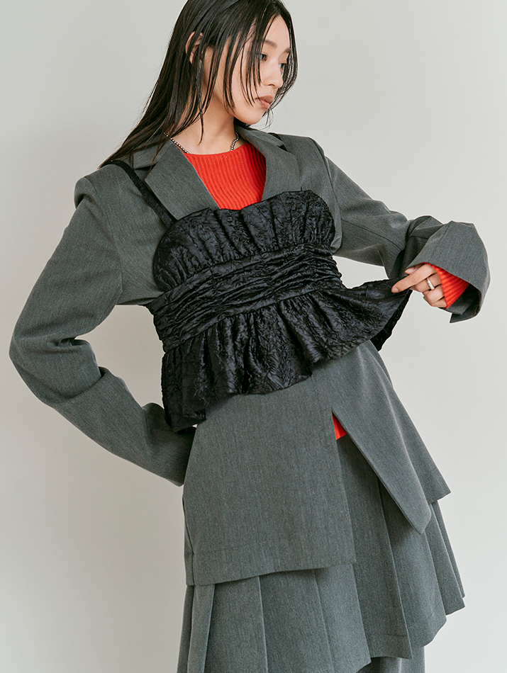 美品‼︎ 【THE PAUSE】ジャガード2WAYビスチェ Whim Gazette(ウィム ガゼット)の【THE PAUSE】ジャガード2WAY