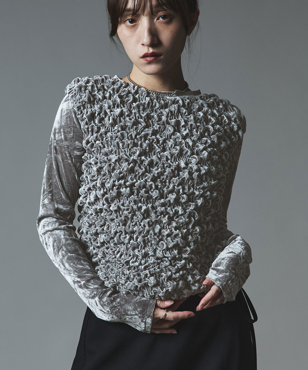 トップス《クラッシュベロアシャーリングトップス》全5色