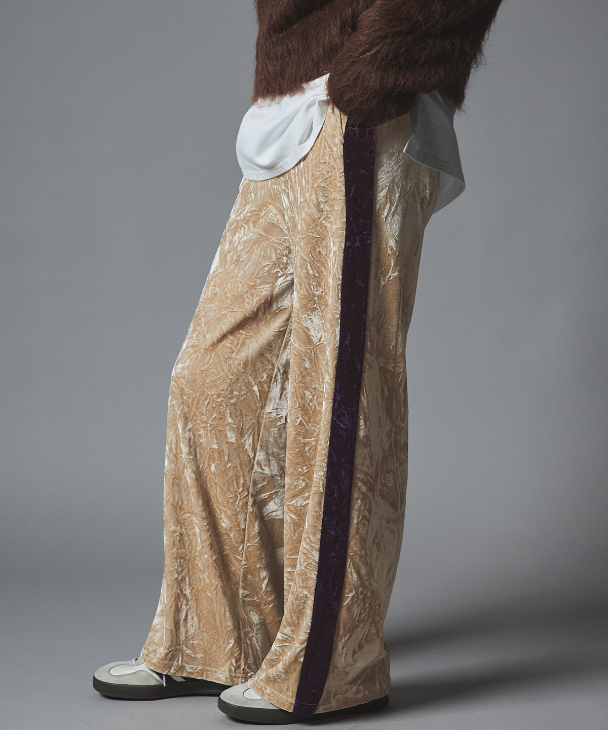 パンツ《クラッシュベロアサイドラインパンツ》全4色