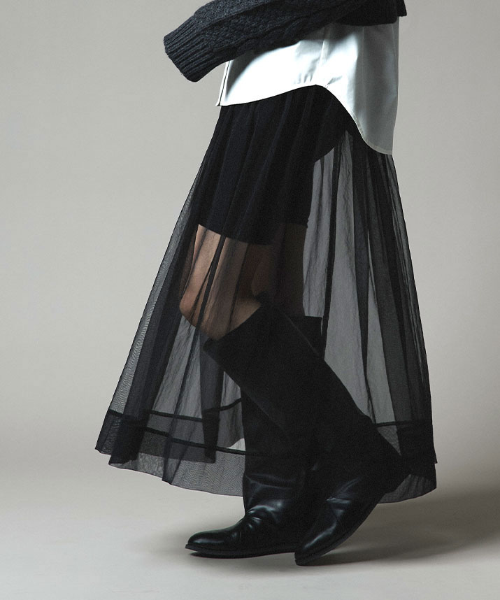 Sheglit/ロングシフォンスカート CATEGORY ≫ボトムス | Sheglit MiDiom online store
