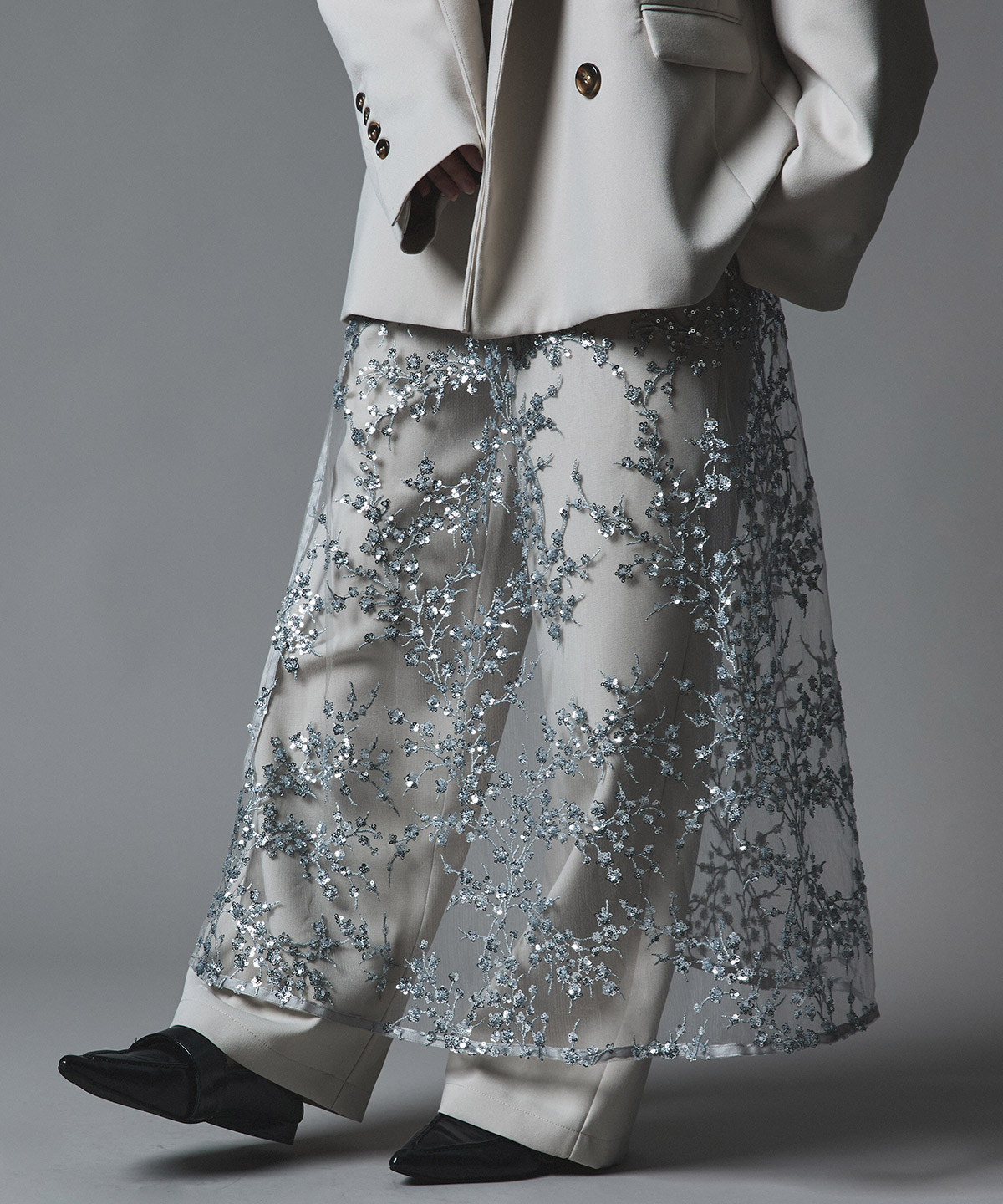 スカート《フラワースパンコールラップスカート》全4色