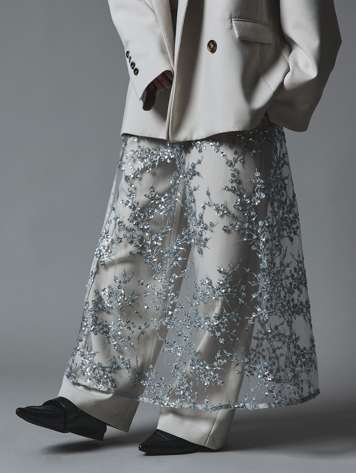 スカート《フラワースパンコールラップスカート》全4色