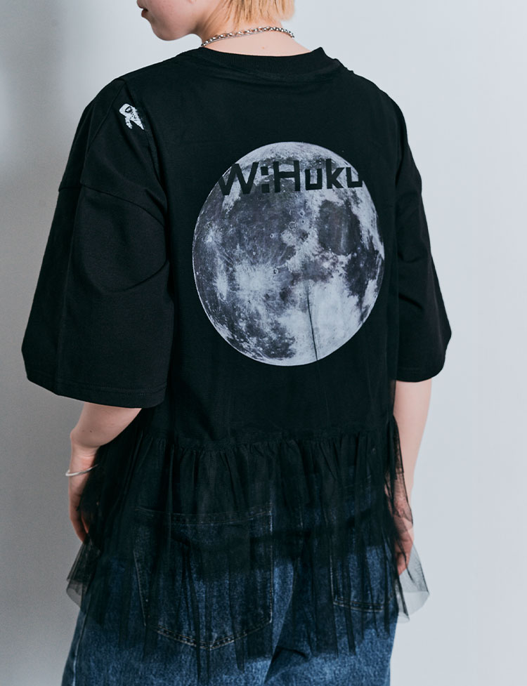 コスモプリントチュール付きTシャツ